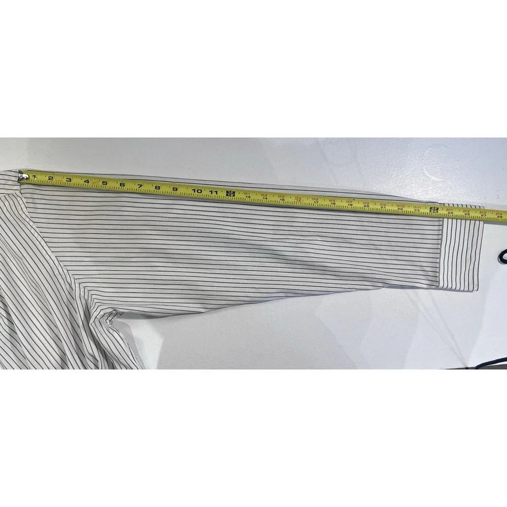 Banana Republic XL 17-17.5 Fitted‎ Dress Shirt White Stripe Italy Cotton NWT